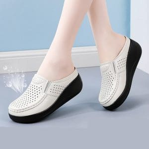 Mocassins En Daim Pour Femme - Confort Orthopédique - Talon Compensé - Faciles à Enfiler - Style Bateau Décontracté
